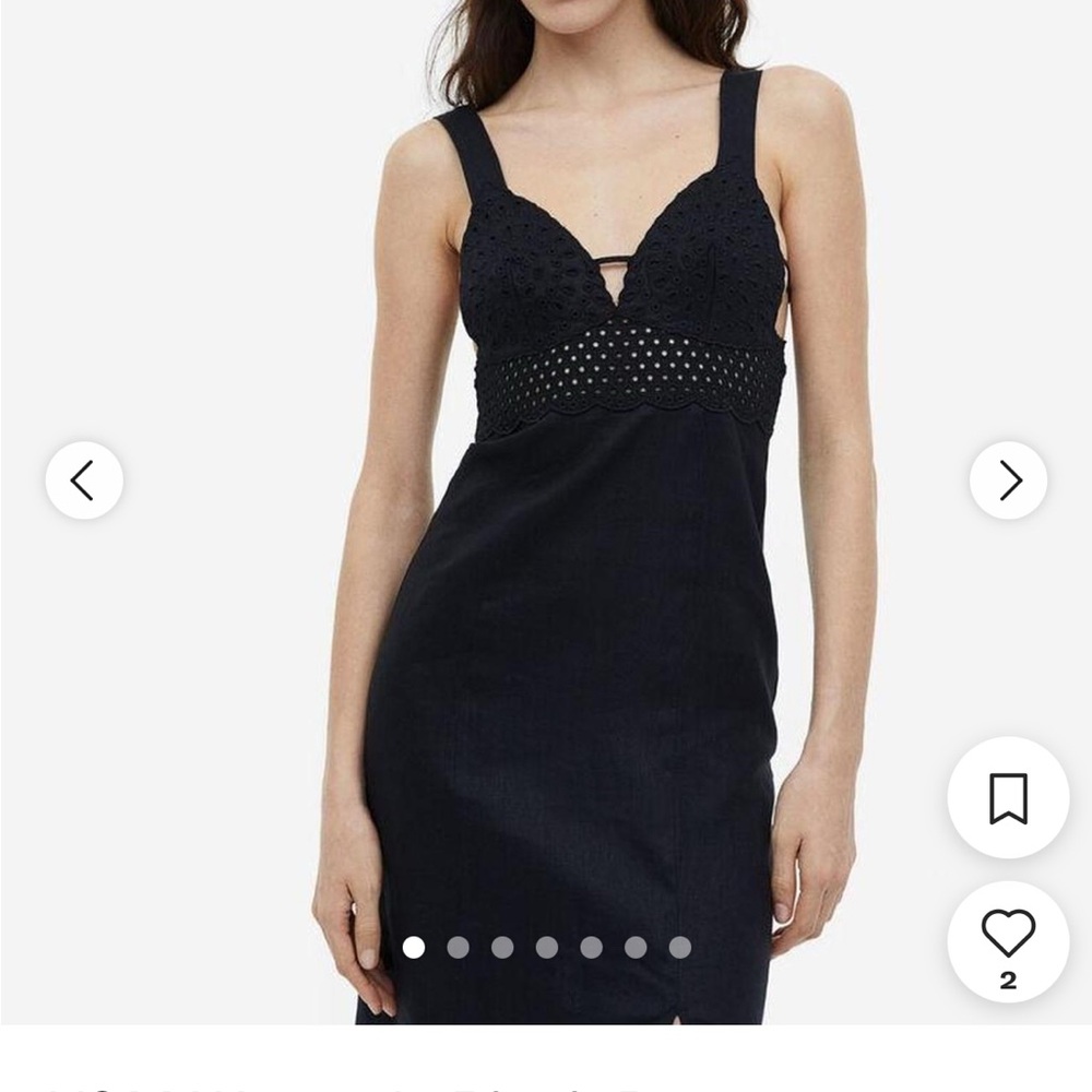 Linen H&M dress. MIDI length. Back ties with front slit